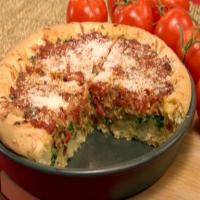 Deep-Dish Pizza with Italian Sausage and Broccoli Rabe image