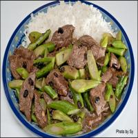 Sliced Beef With Black Beans & Chinese Broccoli on Rice image