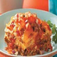 Beef enchilada lasagna casserole_image