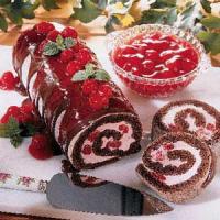 Chocolate Cherry Cream-Filled Log image