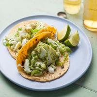 Halibut Fish Tacos with Cilantro Savoy Slaw image