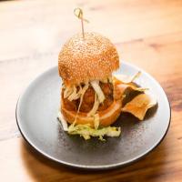 Fried Chicken Sandwich with Sriracha Aioli and Asian Slaw_image