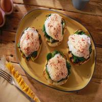 Pita and Greens Benedict with Feta Cream_image