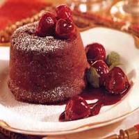 Molten Chocolate Cakes with Cherries_image