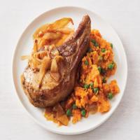 Caribbean Pork Chops with Mashed Sweet Potatoes_image