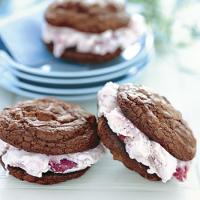 Triple-Chocolate Cookie and Strawberry Ice Cream Sandwiches_image