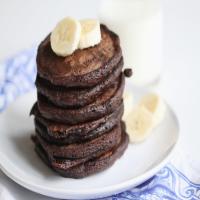 Healthy Cocoa Chocolate Chip Banana Pancakes image
