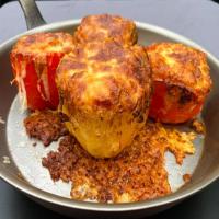 Stuffed Peppers with Eggplant and Cheesy Rice_image