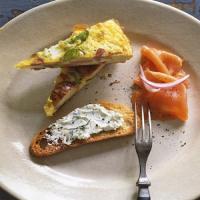 Smoked Salmon with Herbed Goat Cheese and Toast image