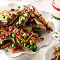 Chocolate, Peanut & Pretzel Toffee Crisps_image