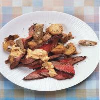 Flank Steak with Artichoke-Potato Hash and Aleppo-Pepper Aioli_image