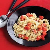 Pasta with Fresh Tomatoes and Pine Nuts image