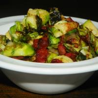 Roasted Brussels Sprouts With Bacon and Shallots_image
