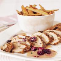Mustard-Rubbed Pork with Blackberry-Mustard Sauce and Spiced Oven Fries image