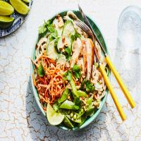 Rice Noodles with Peanut Sauce, Chicken, and Snap Peas_image