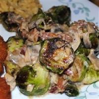 Brussels Sprouts in a Sherry Bacon Cream Sauce_image
