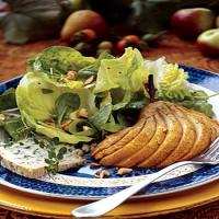 Honey-Roasted Pear Salad with Thyme Verjus Dressing image