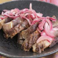 Butter Basted Rib Eye with Crispy Smashed Potatoes and Horseradish_image