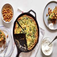 Spiced Chickpeas and Greens Frittata image
