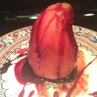 Red Wine Poached Pears with Chocolate Filling_image