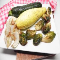 Roasted Summer Squash, Zucchini, and Brussels Sprouts_image