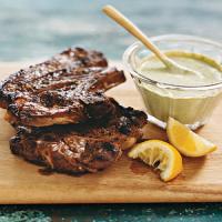 Grilled Lamb Shoulder Chops with Herb Aioli image