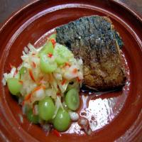 Spring Mackerel With Sour Grapes and Saffron Salsa_image