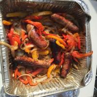 Amazing Beer Brats With Peppers and Onions image