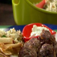 Greek Meatballs with Tzatziki and Orzo with Feta and Walnuts image