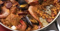 seafood-and-chicken-paella-recipe-martha-stewart image