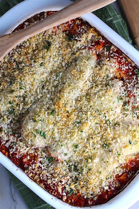 easy-one-pan-chicken-parmesan-pasta-bake-with-zucchini image