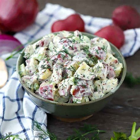 dill-potato-salad-with-mustard-buttermilk-dressing image