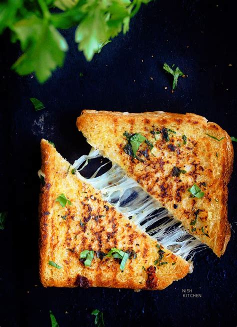 garlic-bread-grilled-cheese-video-nish-kitchen image