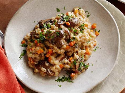 slow-cooker-mushroom-barley-risotto-food-network image