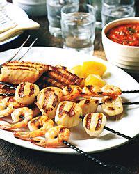 seafood-mixed-grill-with-red-pepper-sauce-food-wine image