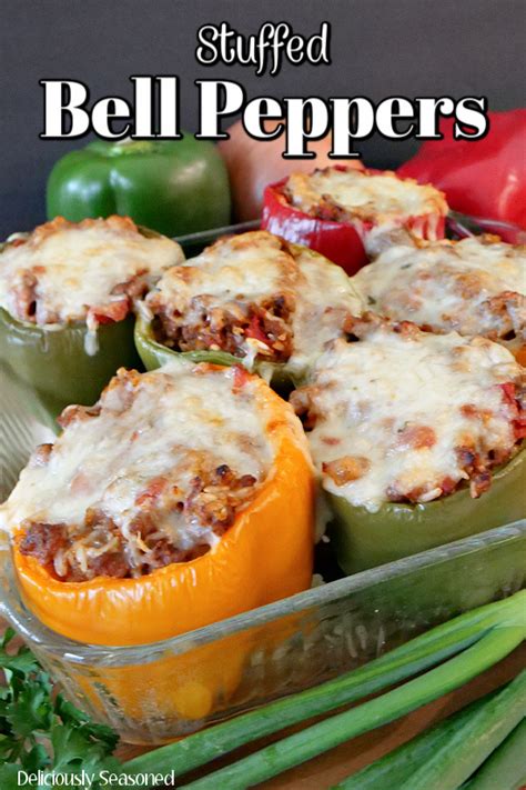 stuffed-bell-peppers-easy-dinner-recipe-deliciously-seasoned image