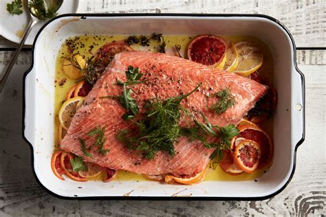 slow-roasted-citrus-salmon-with-herb-salad-nyt image