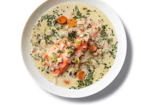 salmon-chowder-with-dill-recipe-food-network image
