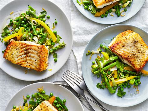 pan-seared-halibut-with-spring-vegetables-cooking image