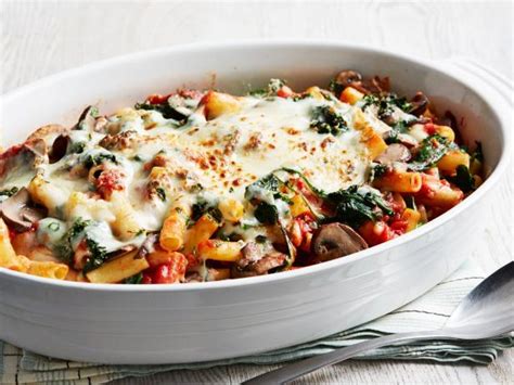herby-spinach-and-mushroom-baked-ziti-food-network image