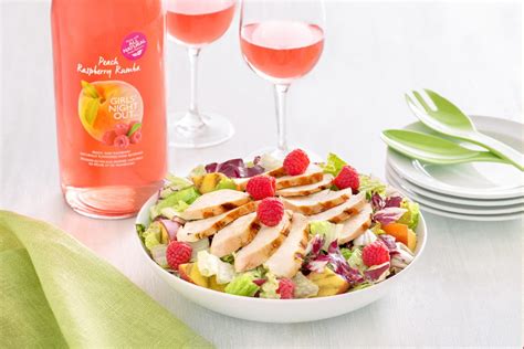 grilled-chicken-salad-with-peach-raspberry-vinaigrette image