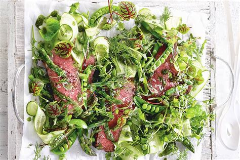 grilled-steak-salad-with-sugar-snap-peas-asparagus image