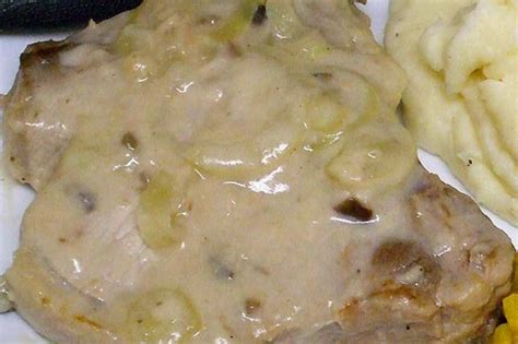 simple-and-delicious-stove-top-mushroom-gravy-pork-chops image