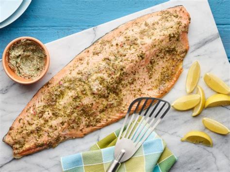 whole-grilled-side-of-salmon-with-herb-butter-food image