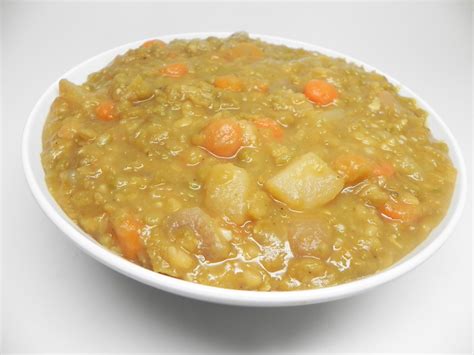 split-pea-soup-with-homemade-ham-bone-stock image