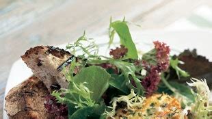 warm-goat-cheese-salad-with-grilled-olive-bread-bon image