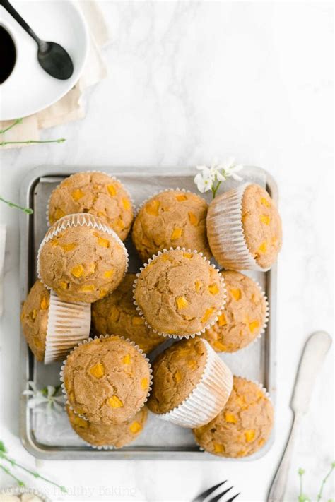 the-ultimate-healthy-peach-muffins-amys-healthy image