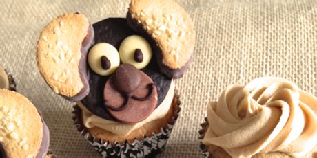banana-cupcakes-with-peanut-butter-frosting-food image