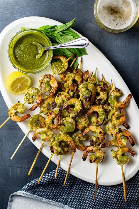 grilled-pesto-shrimp-skewers-recipe-kitchen-swagger image