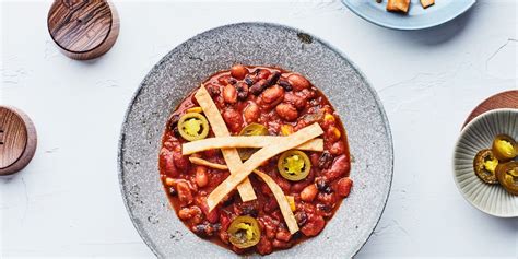vegetarian-three-bean-chili-recipe-epicurious image